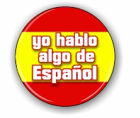 yo hablo algo de espanol, small badge